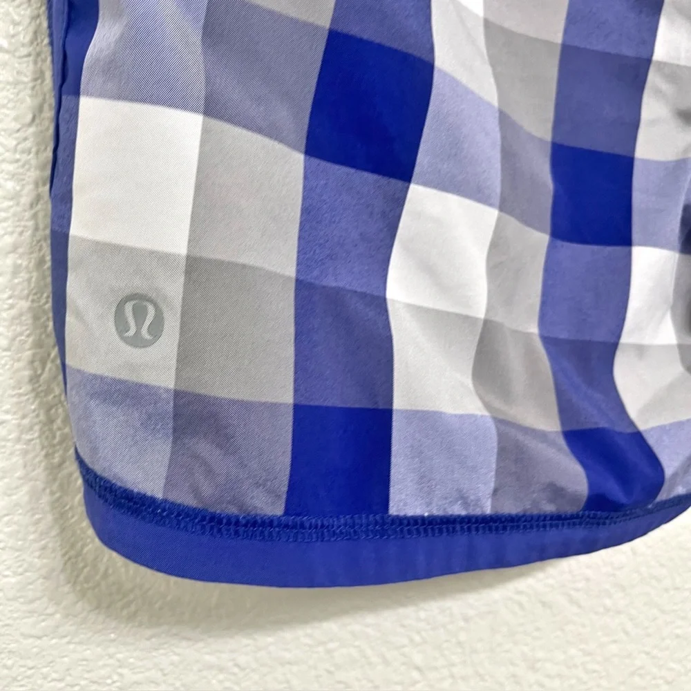 Lululemon Groovy Run Shorts Blue Plaid Size 10